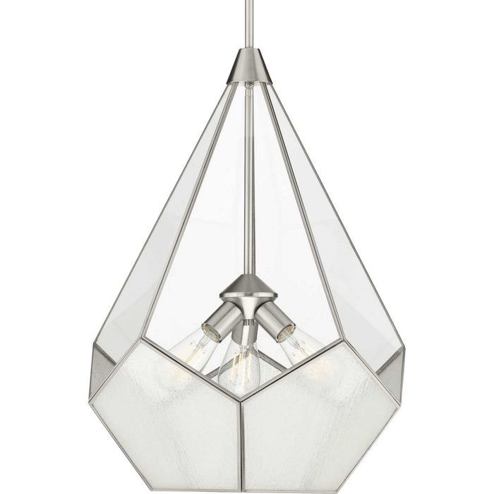 Progress Lighting P5322-09 Three Light Pendant, Brushed Nickel