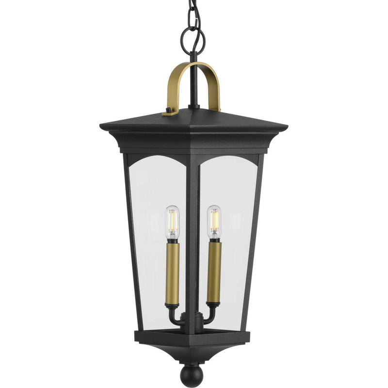 Progress Lighting P550067-031 Two Light Hanging Lantern, Black