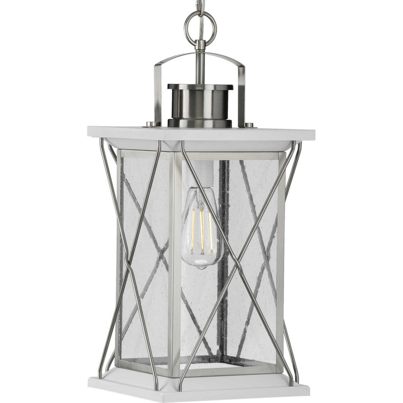 Progress Lighting P550068-135 One Light Hanging Lantern, Stainless Steel