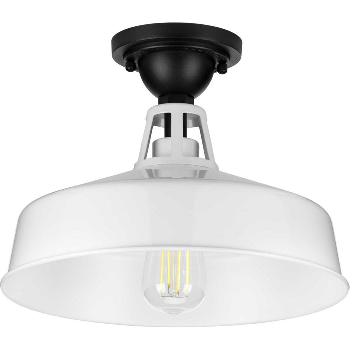 Progress Lighting P550070-030 One Light Semi Flush Mount, White