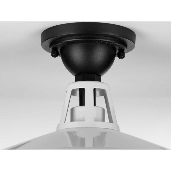 Progress Lighting P550070-030 One Light Semi Flush Mount, White