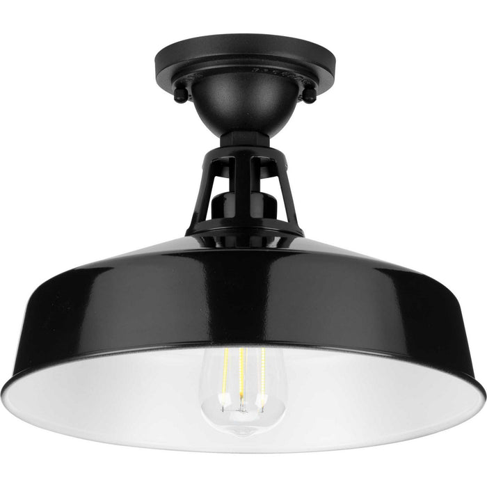 Progress Lighting P550070-031 One Light Semi Flush Mount, Black