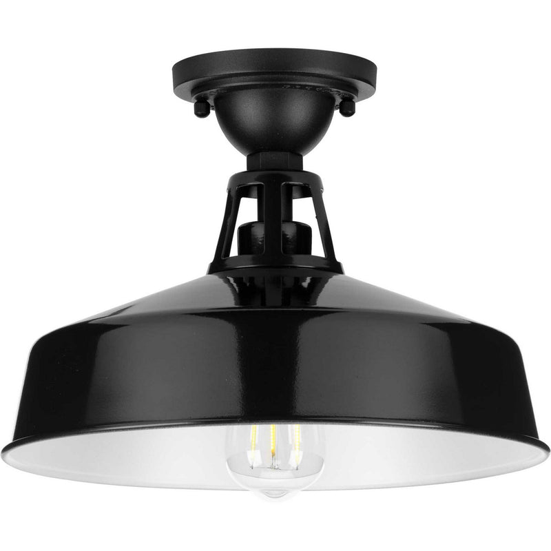 Progress Lighting P550070-031 One Light Semi Flush Mount, Black