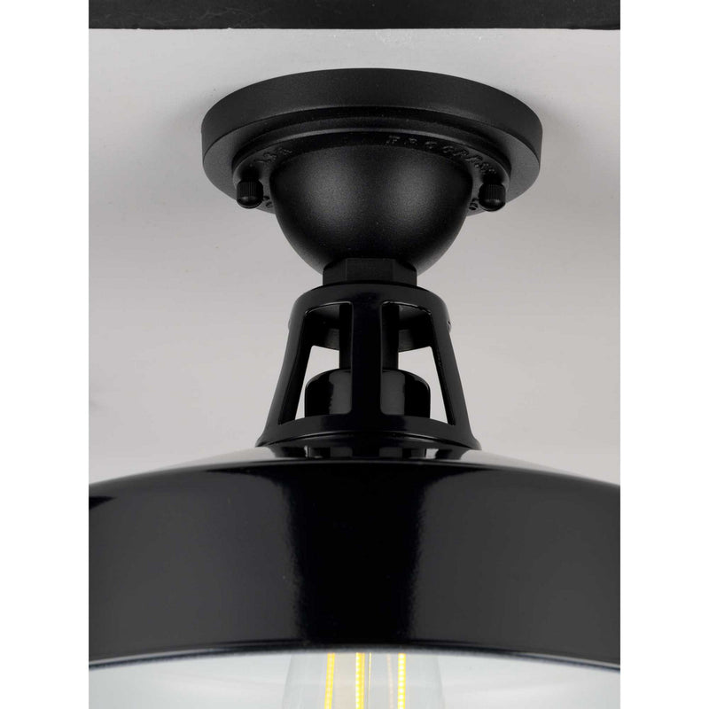 Progress Lighting P550070-031 One Light Semi Flush Mount, Black