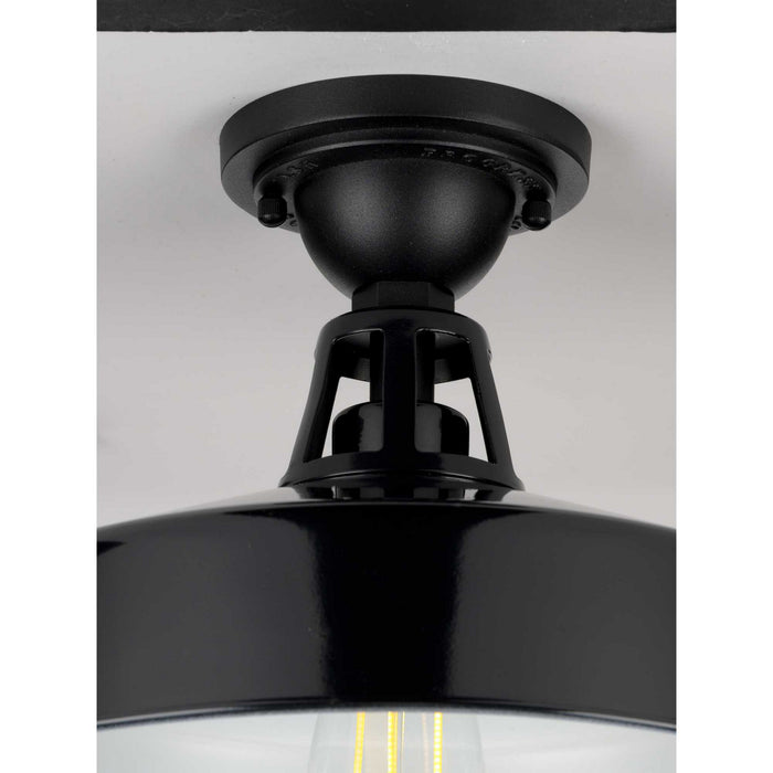 Progress Lighting P550070-031 One Light Semi Flush Mount, Black