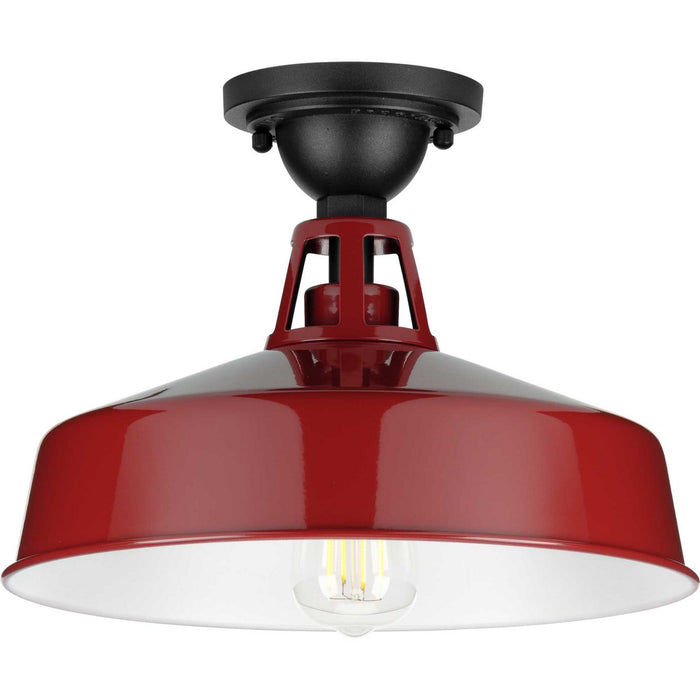 Progress Lighting P550070-039 One Light Semi Flush Mount, Red