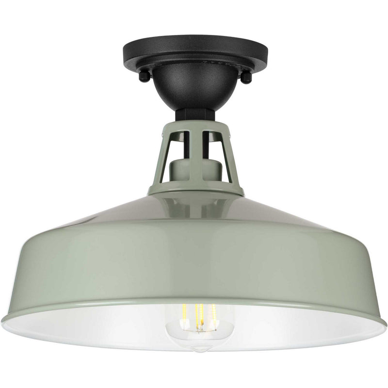 Progress Lighting P550070-079 One Light Semi Flush Mount, Pistachio