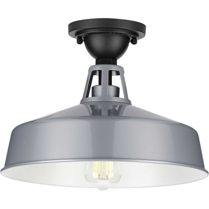 Progress Lighting P550070-082 One Light Semi Flush Mount, Metallic Gray
