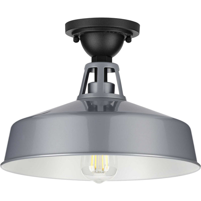 Progress Lighting P550070-082 One Light Semi Flush Mount, Metallic Gray
