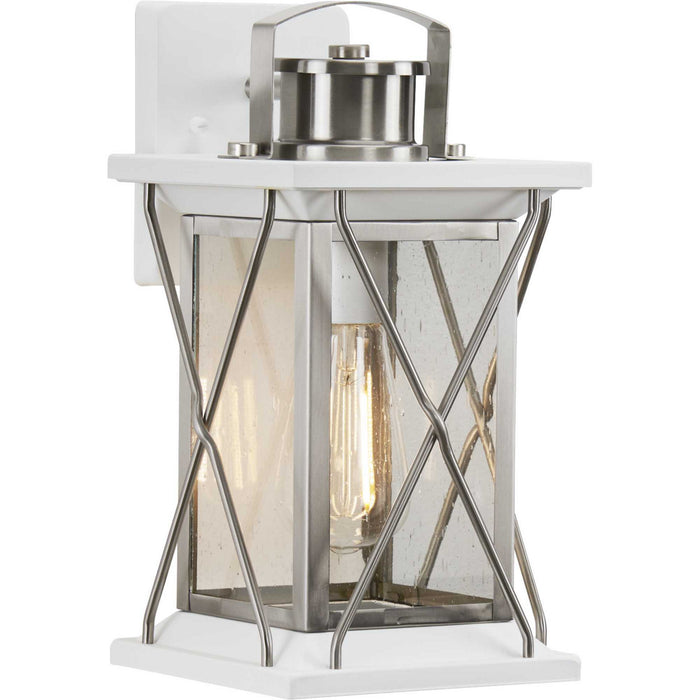Progress Lighting P560156-135 One Light Wall Lantern, Stainless Steel