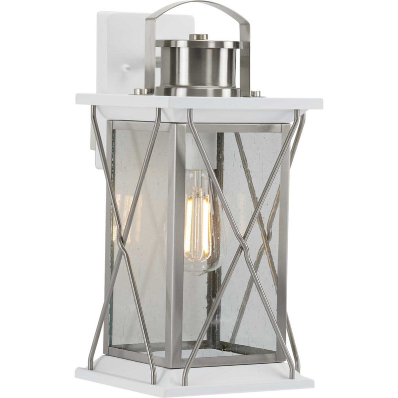 Progress Lighting P560157-135 One Light Wall Lantern, Stainless Steel