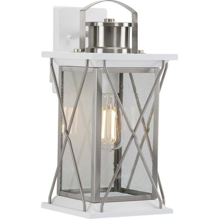 Progress Lighting P560157-135 One Light Wall Lantern, Stainless Steel