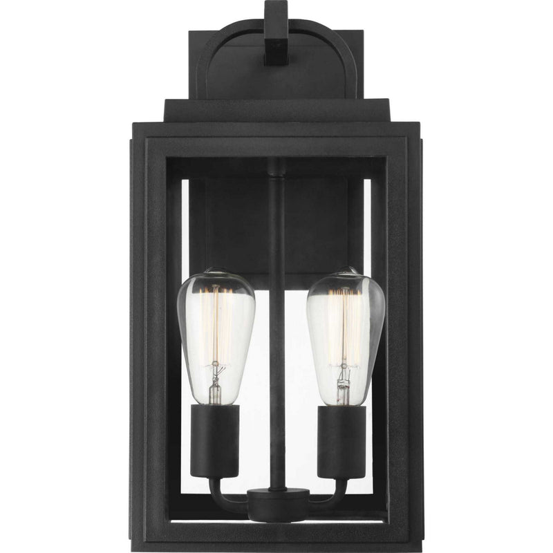 Progress Lighting P560176-031 Two Light Wall Lantern, Black