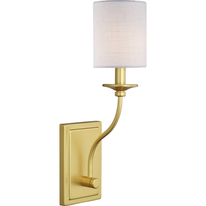 Progress Lighting P710018-012 One Light Wall Sconce, Satin Brass