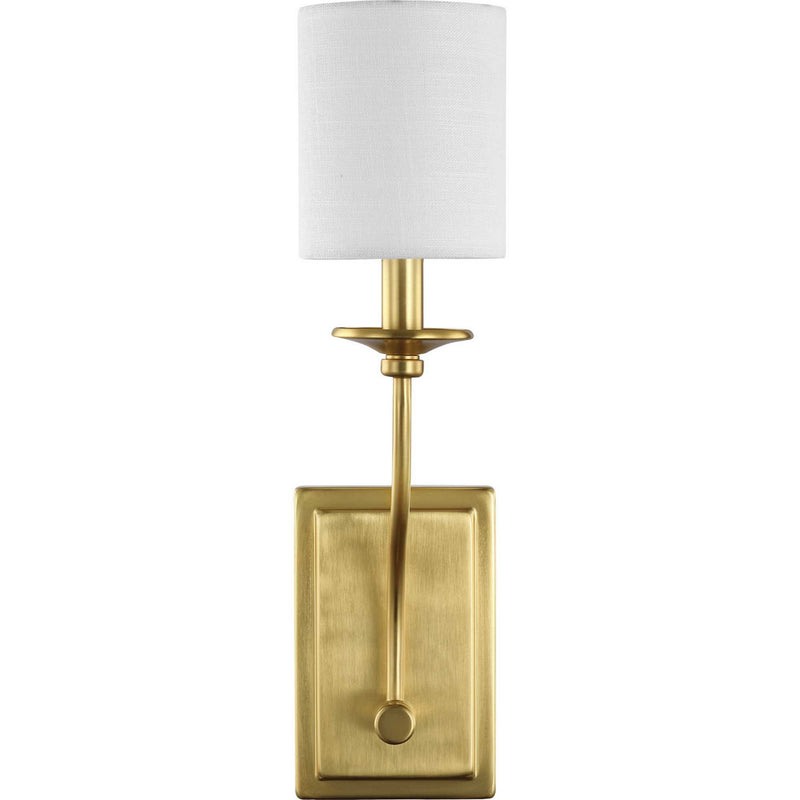 Progress Lighting P710018-012 One Light Wall Sconce, Satin Brass