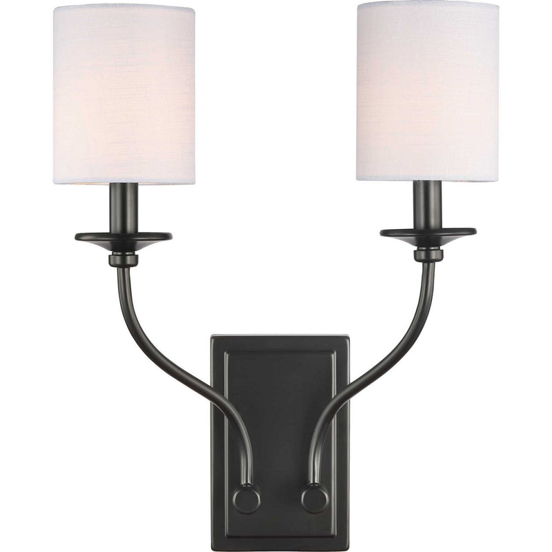 Progress Lighting P710019-031 Two Light Wall Sconce, Black