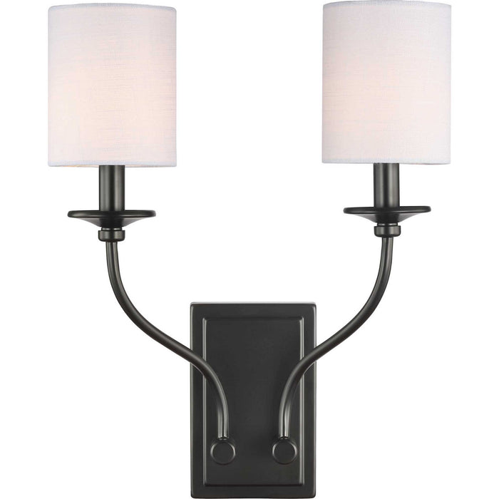 Progress Lighting P710019-031 Two Light Wall Sconce, Black