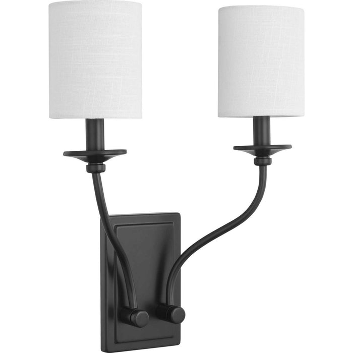 Progress Lighting P710019-031 Two Light Wall Sconce, Black