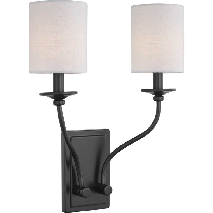 Progress Lighting P710019-031 Two Light Wall Sconce, Black