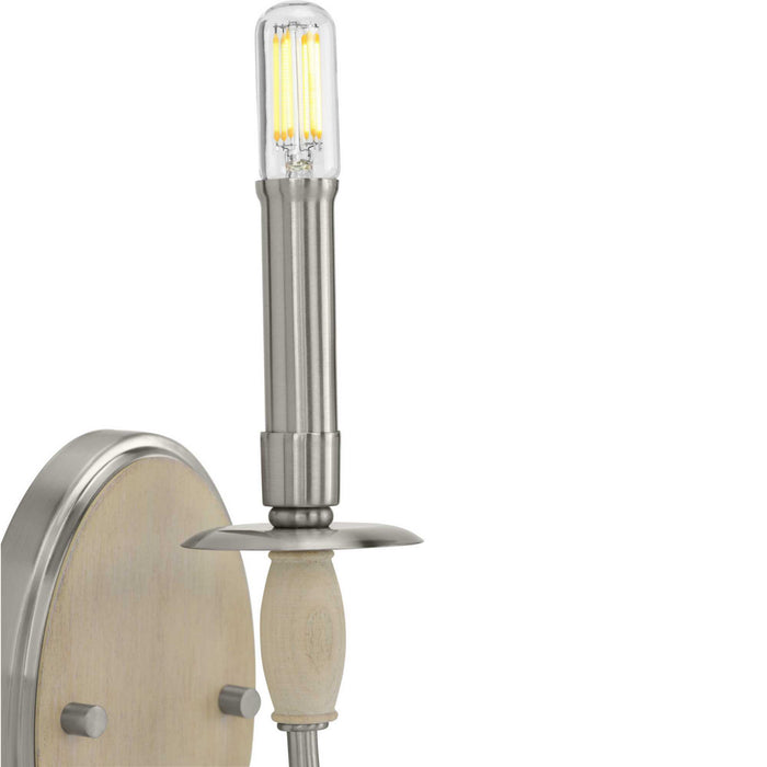 Progress Lighting P710074-009 One Light Wall Bracket, Brushed Nickel