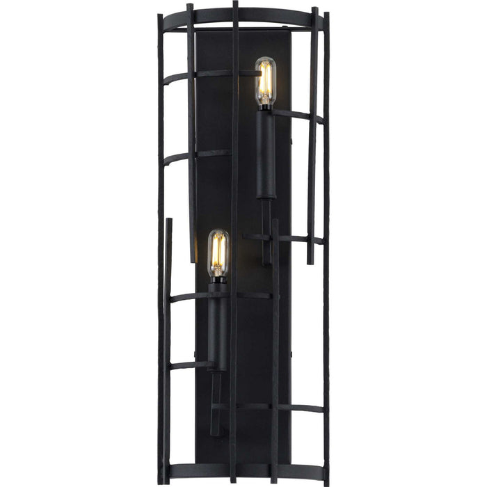 Progress Lighting P710077-031 Two Light Wall Sconce, Textured Black