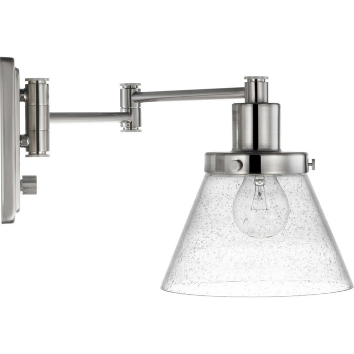 Progress Lighting P710084-009 One Light Swing Arm Wall Lamp, Brushed Nickel