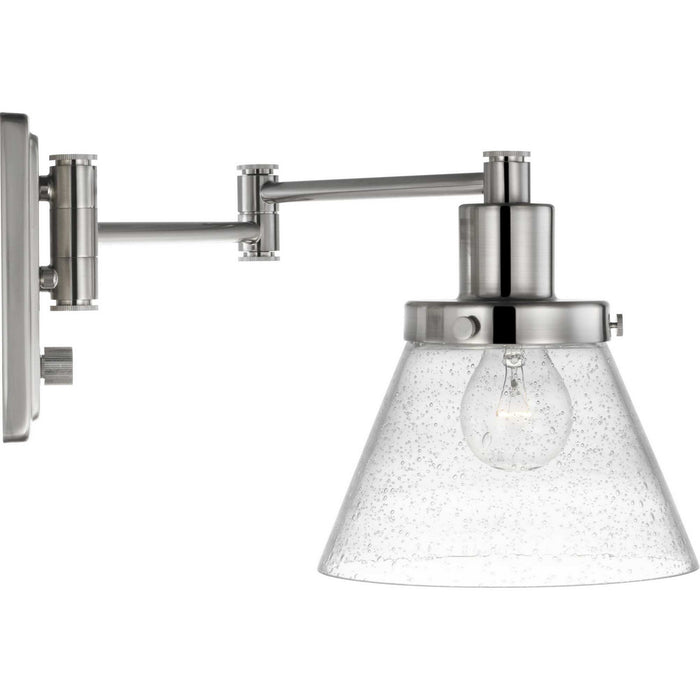Progress Lighting P710084-009 One Light Swing Arm Wall Lamp, Brushed Nickel