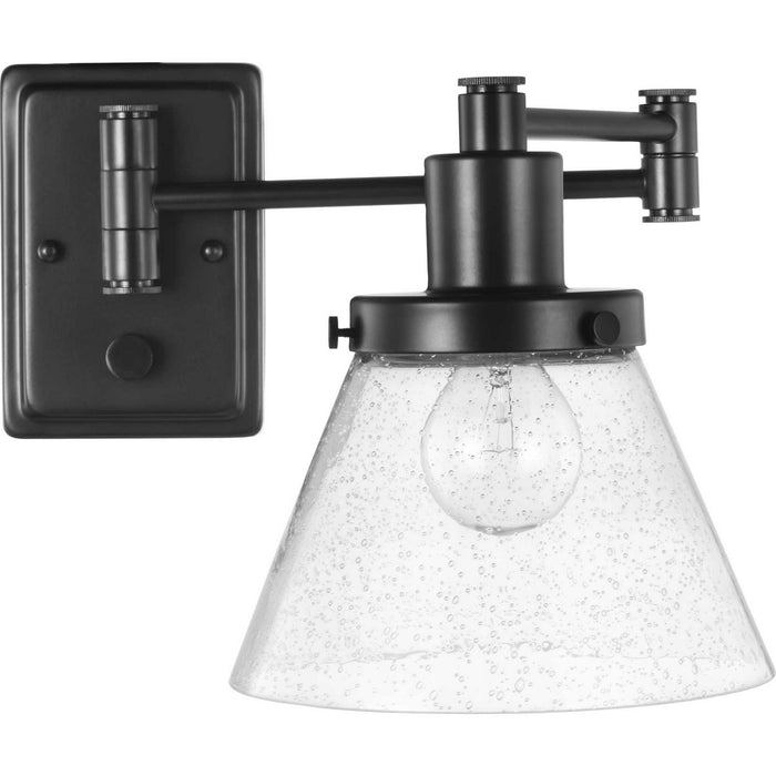Progress Lighting P710084-031 One Light Swing Arm Wall Lamp, Black