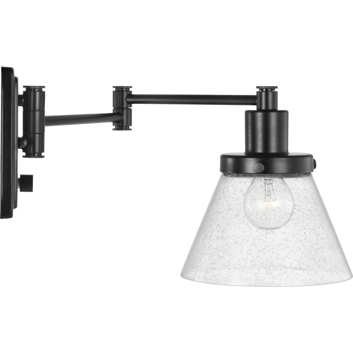 Progress Lighting P710084-031 One Light Swing Arm Wall Lamp, Black