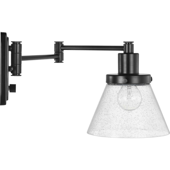 Progress Lighting P710084-031 One Light Swing Arm Wall Lamp, Black