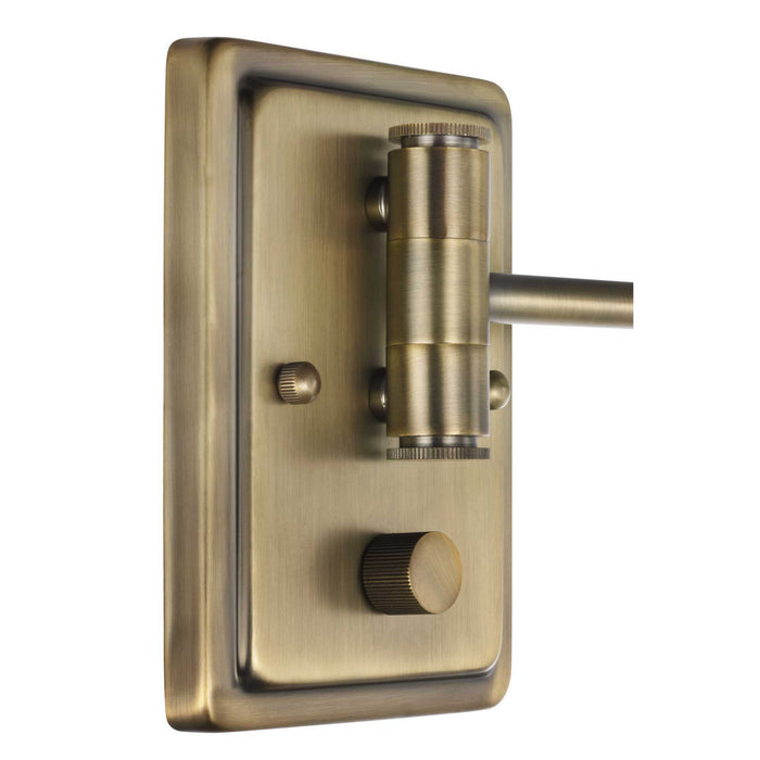 Progress Lighting P710085-163 One Light Swing Arm Wall Lamp, Vintage Brass