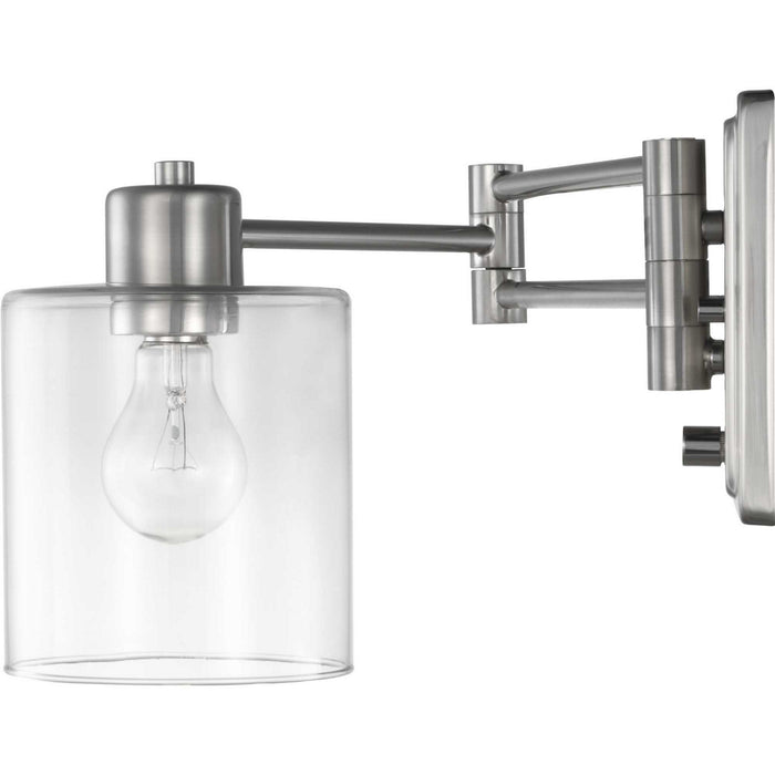 Progress Lighting P710086-009 One Light Swing Arm Wall Lamp, Brushed Nickel