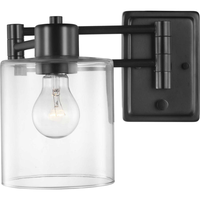 Progress Lighting P710086-031 One Light Swing Arm Wall Lamp, Black