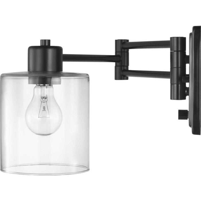 Progress Lighting P710086-031 One Light Swing Arm Wall Lamp, Black