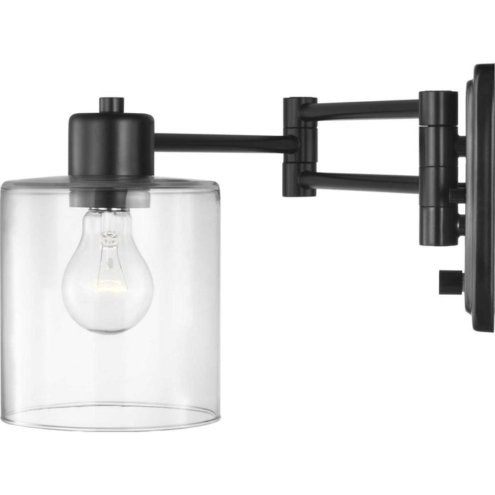 Progress Lighting P710086-031 One Light Swing Arm Wall Lamp, Black