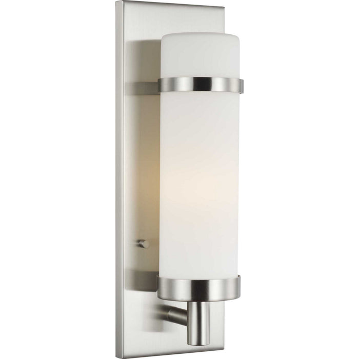 Progress Lighting P710087-009 One Light Wall Sconce, Brushed Nickel