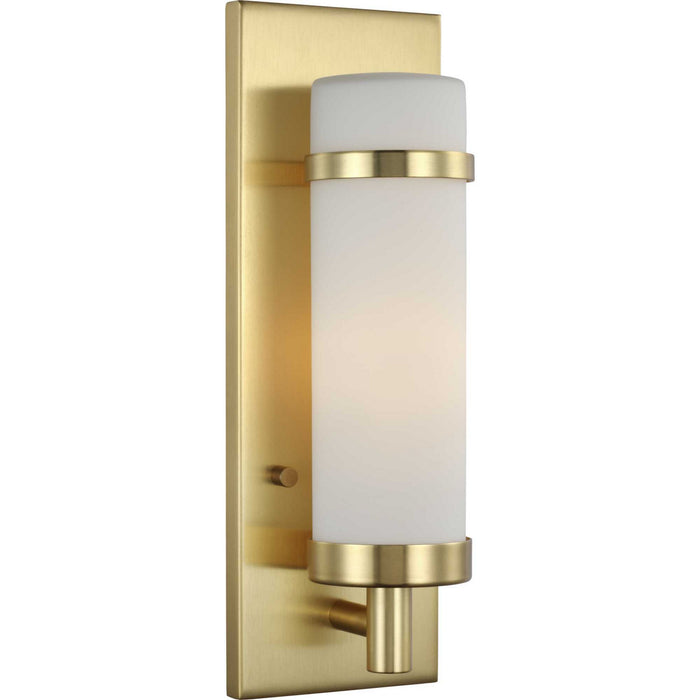 Progress Lighting P710087-012 One Light Wall Sconce, Satin Brass