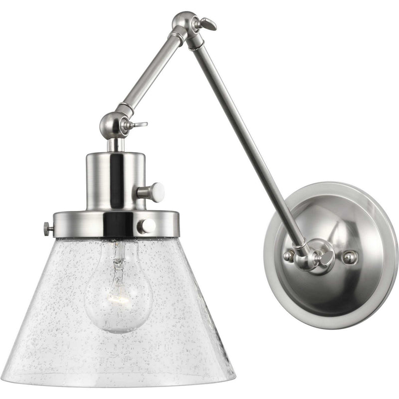 Progress Lighting P710094-009 One Light Swing Arm Wall Lamp, Brushed Nickel