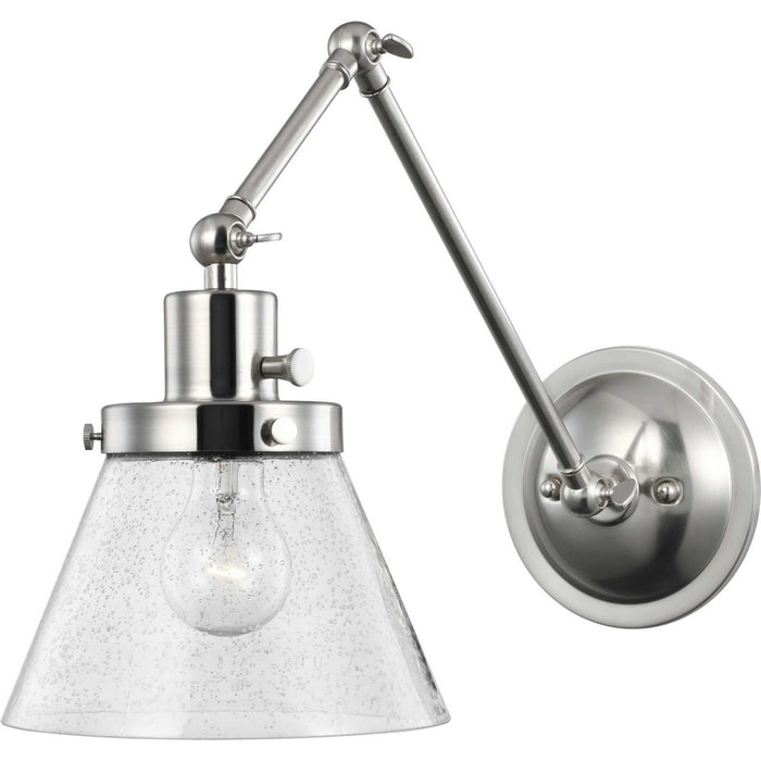 Progress Lighting P710094-009 One Light Swing Arm Wall Lamp, Brushed Nickel