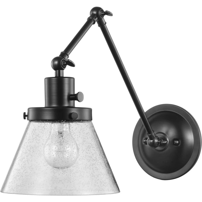 Progress Lighting P710094-031 One Light Swing Arm Wall Lamp, Black