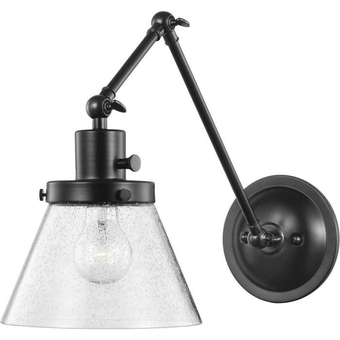 Progress Lighting P710094-031 One Light Swing Arm Wall Lamp, Black