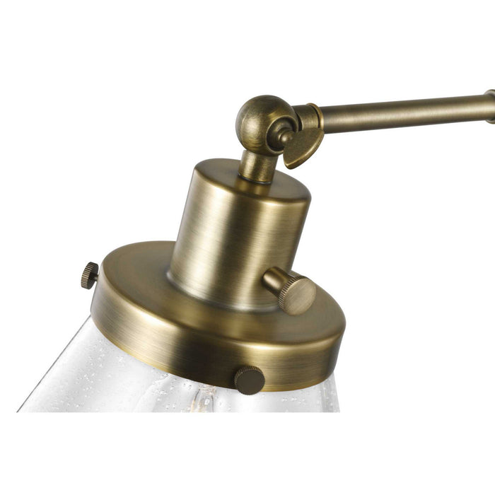 Progress Lighting P710094-163 One Light Swing Arm Wall Lamp, Vintage Brass