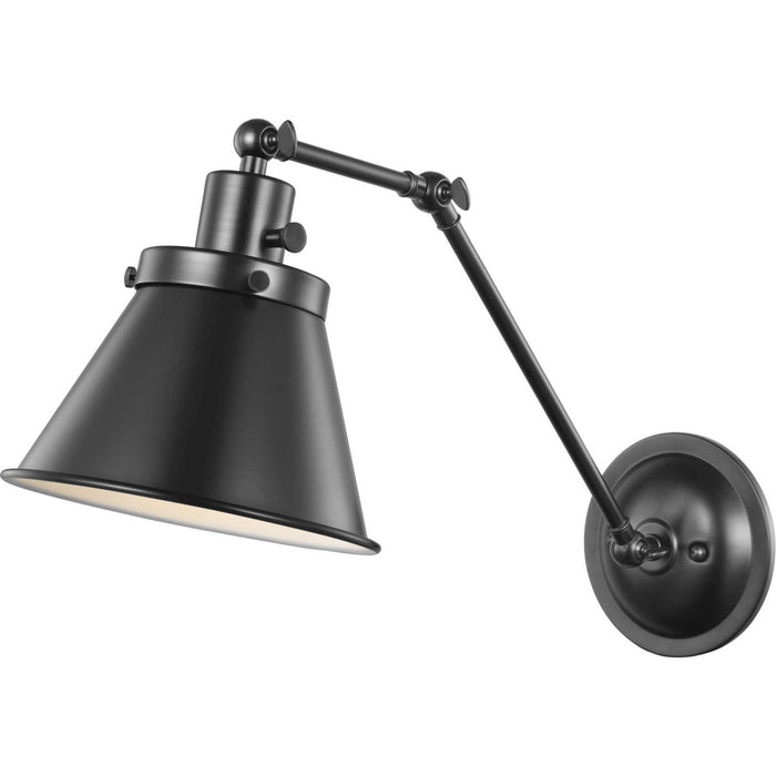 Progress Lighting P710095-031 One Light Swing Arm Wall Lamp, Black