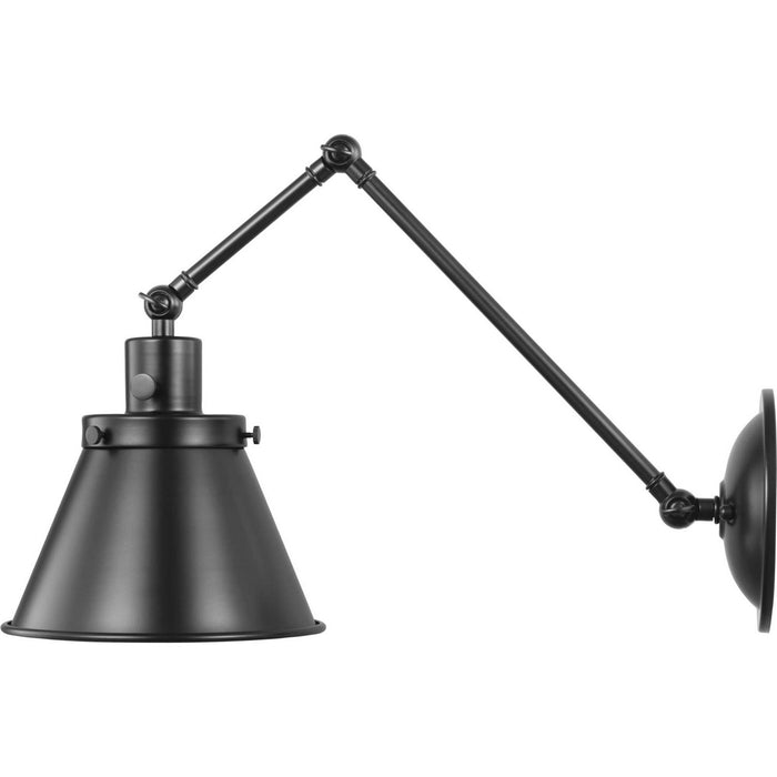 Progress Lighting P710095-031 One Light Swing Arm Wall Lamp, Black