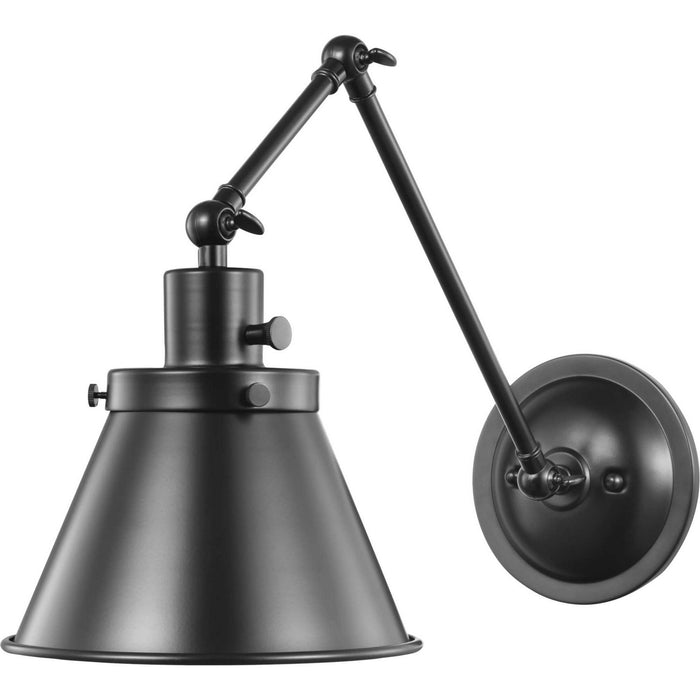 Progress Lighting P710095-031 One Light Swing Arm Wall Lamp, Black