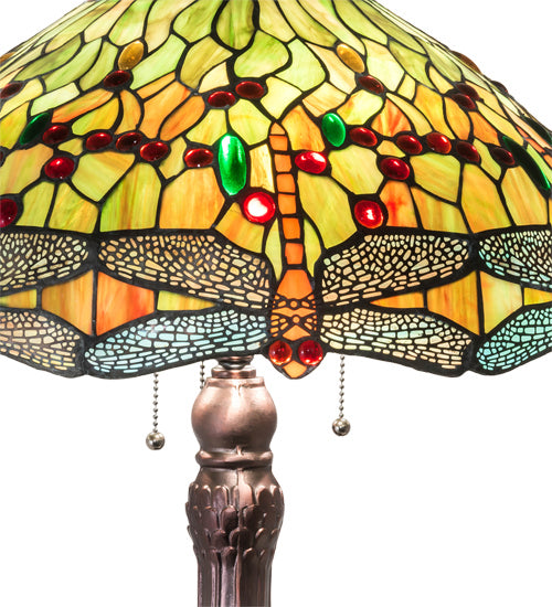 Meyda Tiffany 101830 Three Light Table Lamp, Mahogany Bronze