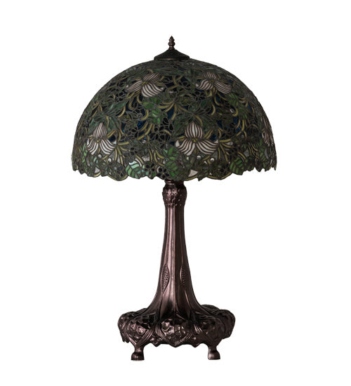 Meyda Tiffany 115262 Three Light Table Lamp, Mahogany Bronze