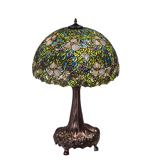 Meyda Tiffany 115262 Three Light Table Lamp, Mahogany Bronze