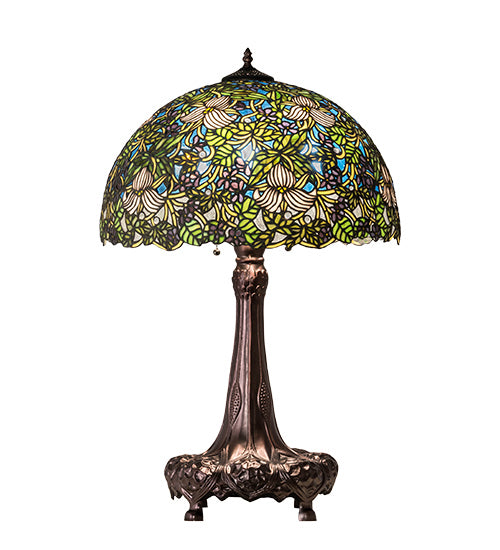 Meyda Tiffany 115262 Three Light Table Lamp, Mahogany Bronze
