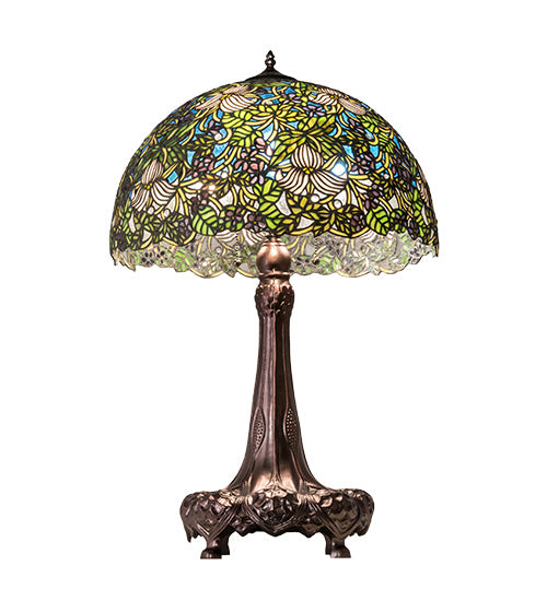 Meyda Tiffany 115262 Three Light Table Lamp, Mahogany Bronze
